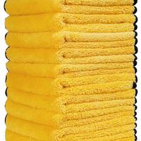 Professional Grade Premium Microfiber Towels, Gold (16 Inch x 16 Inch) (Pack of 12) - Safe for Car Wash, Home Cleaning & Pet ...