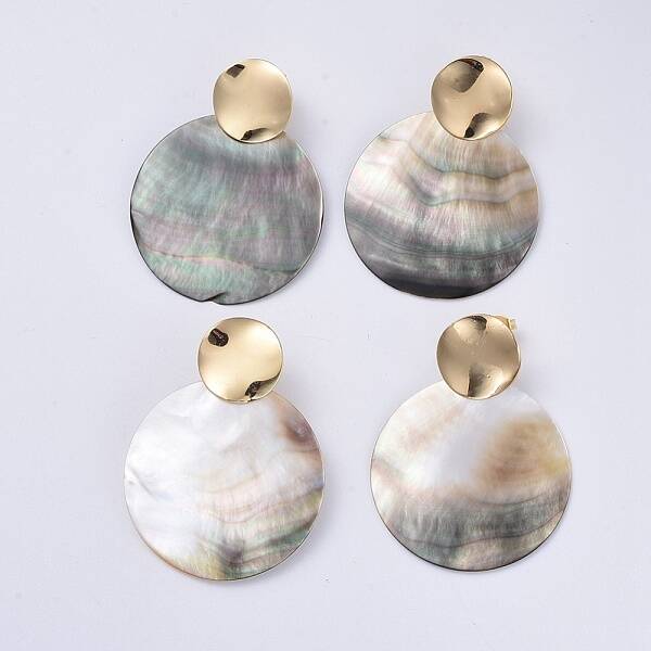 Black Lip Shell Dangle Earrings