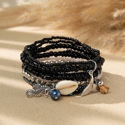 Bohemian Glass Beaded Stretch Bracelet Sets