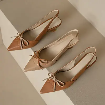 CHIKO Joyanne Pointy Toe Kitten Heels Slingback Shoes