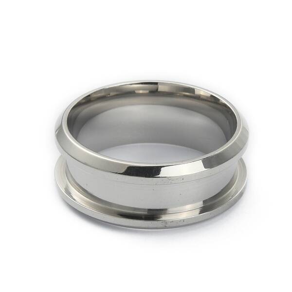 201 Stainless Steel Grooved Finger Ring Settings