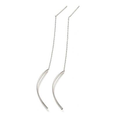 Non-Tarnish 304 Stainless Steel Curved Bar Dangle Stud Earring Findings