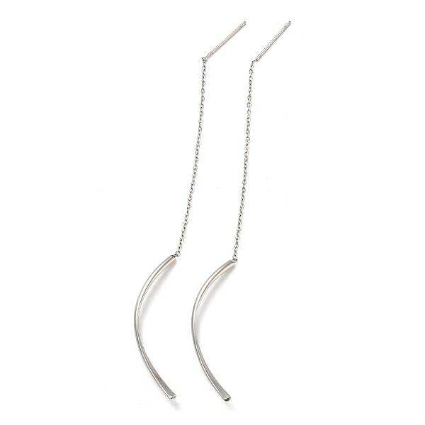 Non-Tarnish 304 Stainless Steel Curved Bar Dangle Stud Earring Findings