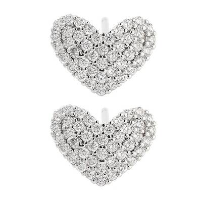 Rack Plating Heart Brass Stud Earrings