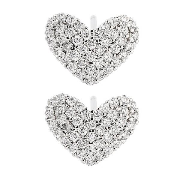 Rack Plating Heart Brass Stud Earrings