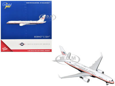 Boeing C-32A Transport Aircraft Air Force Two - United States of America (99-0003) White and Blue with Red Stripes 1/400 Di...