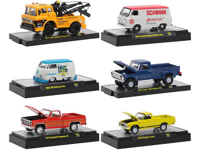 Auto Trucks 6 piece Set Release 68 IN DISPLAY CASES Limited Edition to 8400 pieces Worldwide 1/64 Diecast Model Cars by M2 Ma...