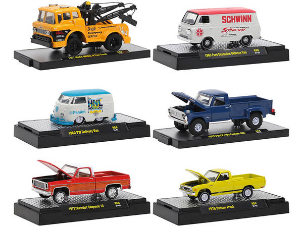 Auto Trucks 6 piece Set Release 68 IN DISPLAY CASES Limited Edition to 8400 pieces Worldwide 1/64 Diecast Model Cars by M2 Ma...