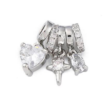 Brass Micro Pave Cubic Zirconia Pendants