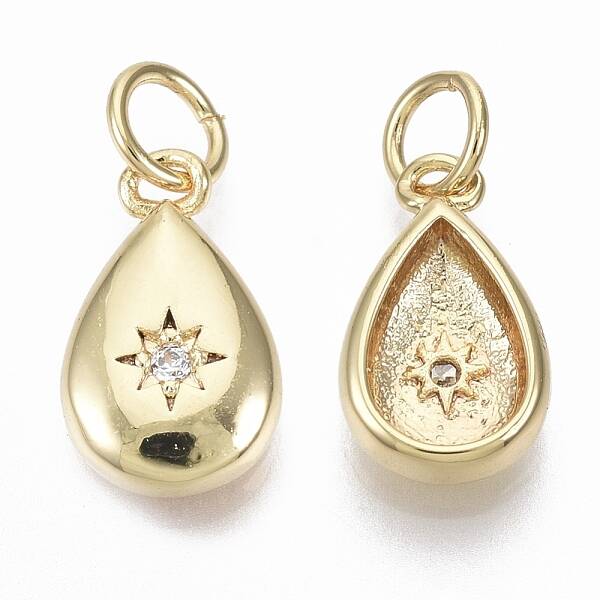 Brass Micro Pave Cubic Zirconia Charms