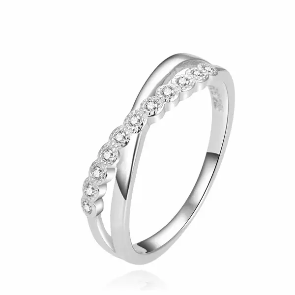 Beneto Sparkling Silver Ring with Zirconia AGG433 - Circuit: 54 mm