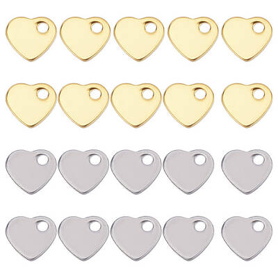 120Pcs 2 Colors 201 Stainless Steel Charms