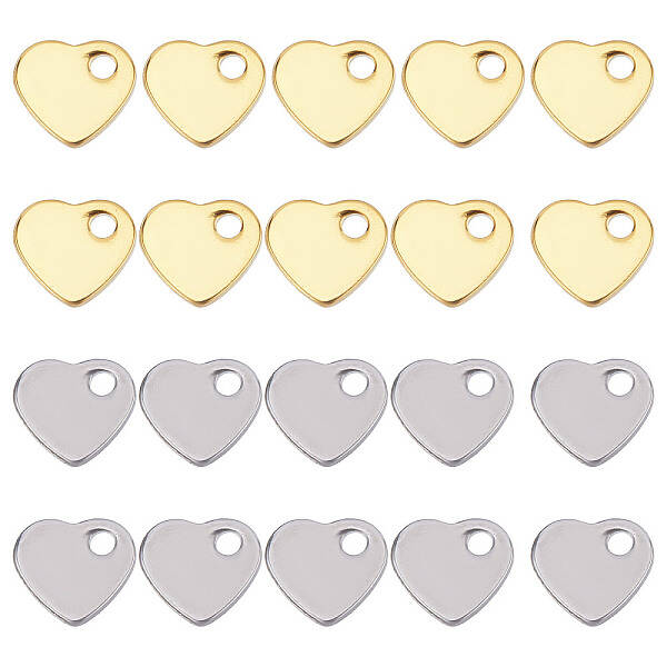 120Pcs 2 Colors 201 Stainless Steel Charms