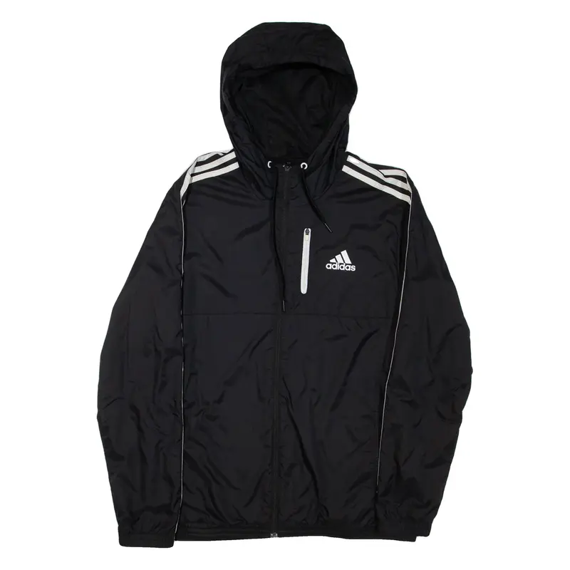 ADIDAS Mens Track Jacket Black Hooded M