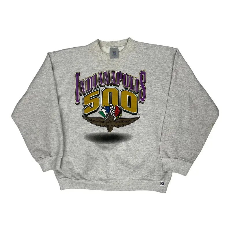 Indianapolis 500 Made In Usa Logo 7 Graphic Sweatshirt - 2XL Grey Cotton Blend