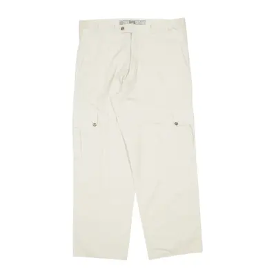 GO WEST Cargo Trousers Cream Regular Straight Womens W36 L30