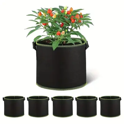 Plant Grow Bag, Heavy Duty Durable Container With Nylon Handles, Growing Bag Suitable For Fruit Vegetable Flower