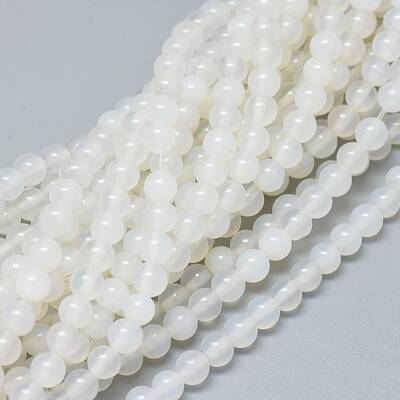 Natural White Agate Beads Strands