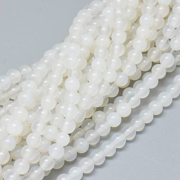 Natural White Agate Beads Strands