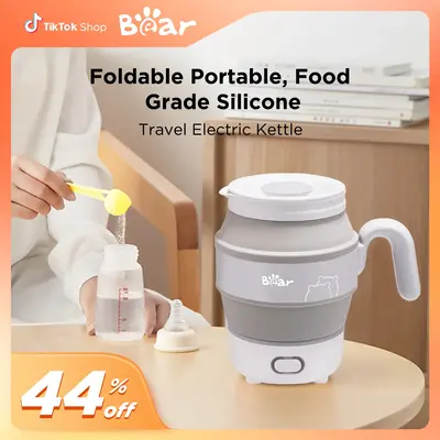 Bear Travel Electric Kettle, Foldable Portable Kettle, Food Grade Silicone Small Electric Tea Kettle Auto Shutoff & Boil Dry ...