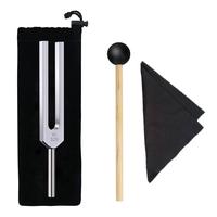 528Hz Tuning Fork, 1 Set Modern Aluminum Alloy Tuning Fork with Velvet Bag & Hammer & Cleaning Cloth, Sound Healing Meditatio...