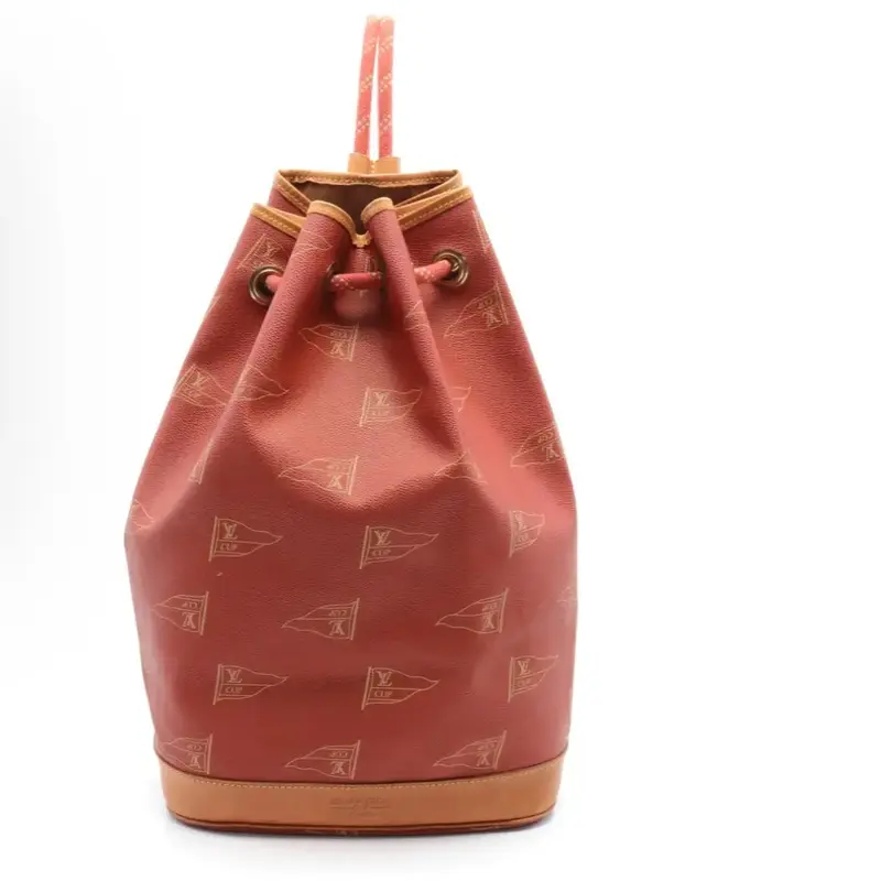 Pre-owned Louis Vuitton Canvas Shoulder Bags Saint Tropez Abogany Shoulder Bag PVC Red Brown cup 95th Annviversary Model