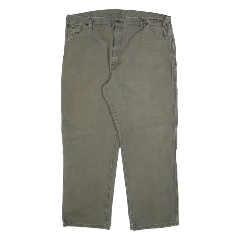 DICKIES Carpenter Mens Trousers Grey Relaxed Straight W42 L30