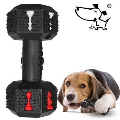 Dog Dumbbell Shape Chew Toy, Cute Dumbbell Design Dog Chew Toy, Interactive Dog Toy for Training & Playing, Valentine's Day G...