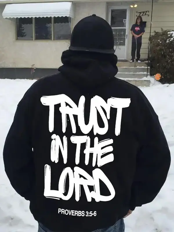 Unisex's Letter & Figure Print Drop Shoulder Hoodie, Street Fashion Drawstring Pocket Hooded Sweatshirt for Daily Holiday Out...