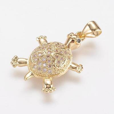 Brass Micro Pave Cubic Zirconia Pendants