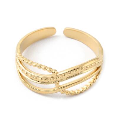 304 Stainless Steel Criss Cross Open Cuff Rings