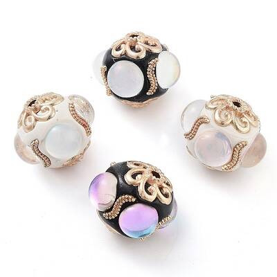 Alloy with Resin Handmade Indonesia Beads