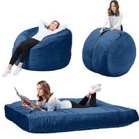 EROMMY  5ft Lazy Bean Bag chair sofa Bed , Memory Foam Furniture Cushion Flannel Fabric Removable Machine Washable，Converti...