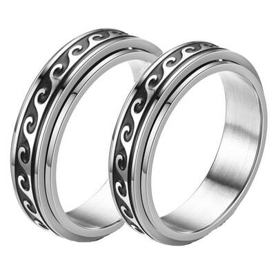 Non-Tarnish Stainless Steel Rotating Finger Ring