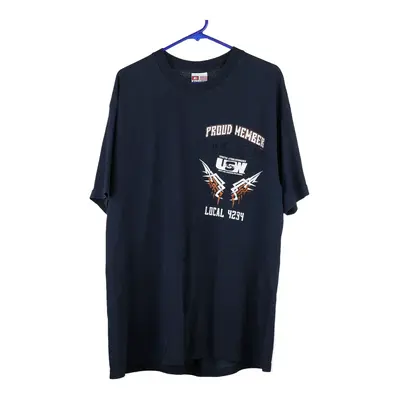 United Steel Workes Bayside Graphic T-Shirt - XL Navy Cotton