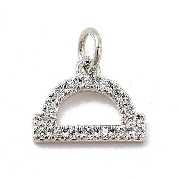 Brass Micro Pave Cubic Zirconia Charms