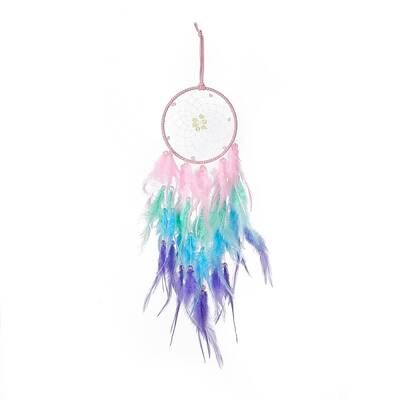 Iron Woven Web/Net with Feather Pendant Decorations