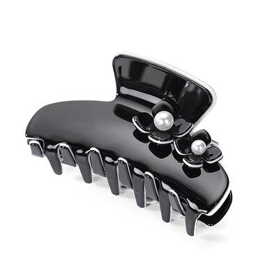 Cellulose Acetate with Plastic Pearl Claw Hair Clips
