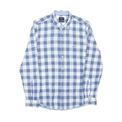 MCGREGOR Shirt Blue Plaid Long Sleeve Mens M