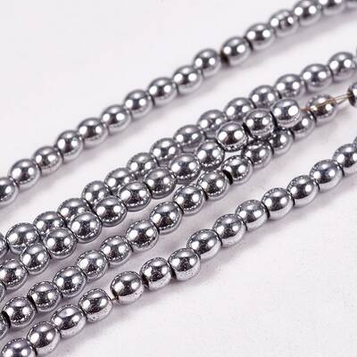Electroplate Non-Magnetic Synthetic Hematite Beads Strands