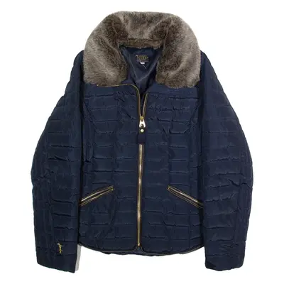 JOULES Womens Puffer Coat Blue S