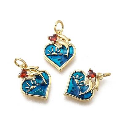 Brass Micro Pave Cubic Zirconia Pendants