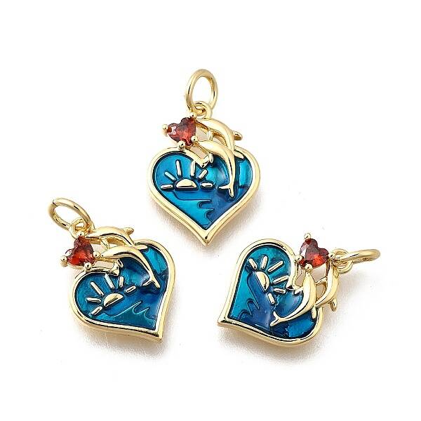 Brass Micro Pave Cubic Zirconia Pendants
