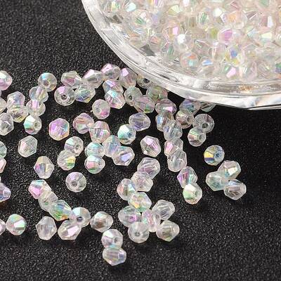 Bicone AB Color Plated Eco-Friendly Transparent Acrylic Beads