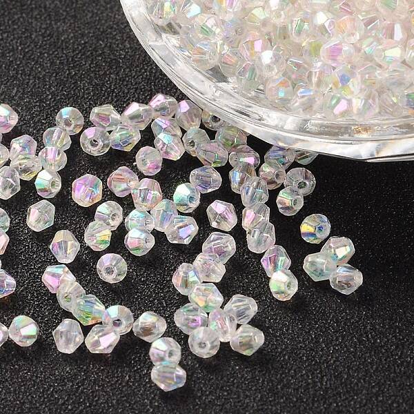 Bicone AB Color Plated Eco-Friendly Transparent Acrylic Beads