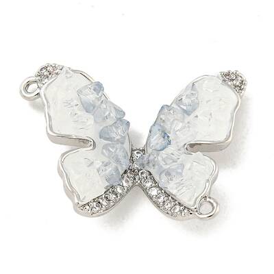 Natural Quartz Crystal Connector Charms