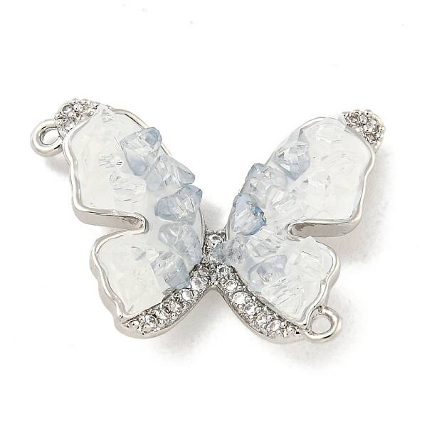 Natural Quartz Crystal Connector Charms