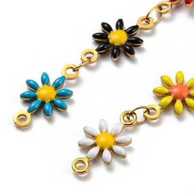 Ion Plating(IP) Golden 304 Stainless Steel Flower Link Chain