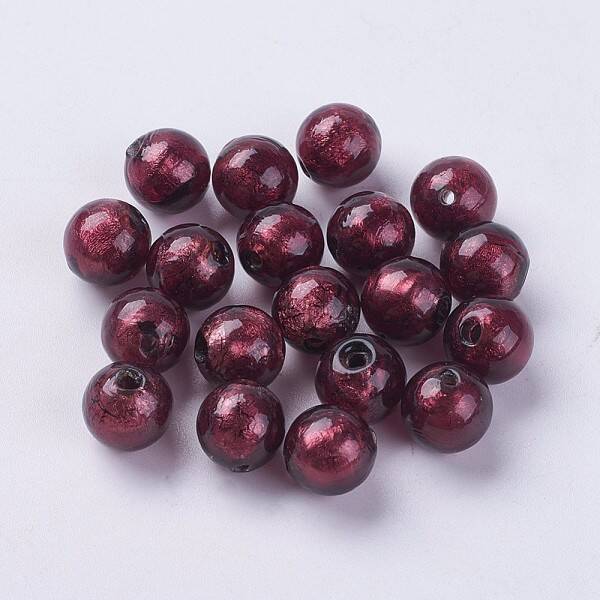 Handmade Silver Foil Lampwork Beads