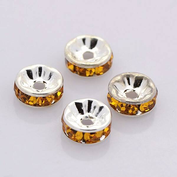 Brass Grade A Rhinestone Spacer Beads